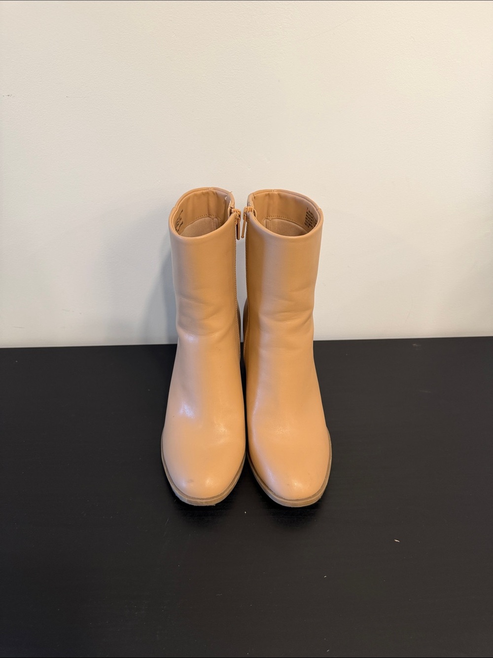a new day Tan Mid-Calf Heeled Zip Boots